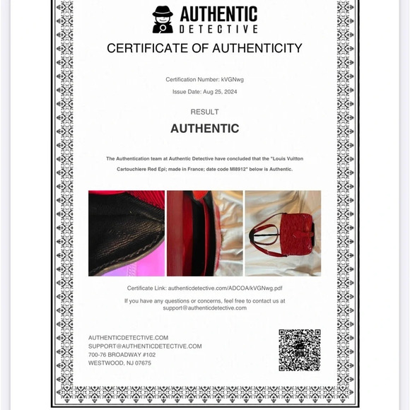 Pre-owned Louis Vuitton Cartouchiere Red Epi PM - Picture 16 of 16